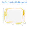 Picture of PACKISM Clear Toiletry Bag, 3 Pack TSA Approved Toiletry Bag Quart Size Bag, Travel Makeup Cosmetic Bag for Women Men, Carry on Airport Airline Compliant Bag, Yellow