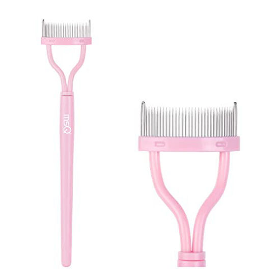 Picture of Eyelash Comb Separator MSQ Eyelash Mascara Brush and Comb Lash Separator With Comb Cover Arc Designed Cosmetic Brushes Tool Pink (1PCS)