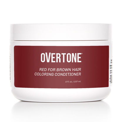 Picture of oVertone Haircare Color Depositing Conditioner - 8 oz Semi Permanent Hair Color Conditioner with Shea Butter & Coconut Oil - Red Temporary Cruelty-Free Hair Color for Brown Hair (Red for Brown Hair)