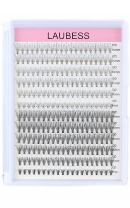 Picture of Lash Clusters 10D+20D Individual Lashes C Curl Cluster Lashes Mixed Length Eyelash Clusters DIY Lash Extension Kit Cluster Eyelash Extensions (10D/20D-0.07C, 9-16mm)