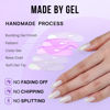 Picture of Press On Nails Medium - BTArtbox Soft Gel Press on Nails Almond Chrome Nails, Light Weight & Fit Perfectly, Natural Fake Nail with Nail Glue, Moonlight White Glue On Nails in 15 Sizes - 30 Nail Kit, Vanilla Glazed