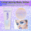 Picture of MEICOLY Sparkling Blue Body Glitter,Holographic Face Glitter Gel,Color Changing Glitter Gel for Body,Face,Hair,Lip,Eye,Long Lasting Sequins Glitter Face Paint Glitter Makeup,50ml