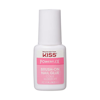 Picture of KISS PowerFlex Brush-On Nail Glue - Fast Drying Adhesive for Glue-On Nails & Repairs with Brush-On Applicator, Ideal for Tips & Wraps, Net Wt. 0.17 oz (5g)