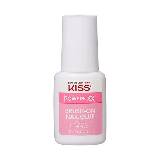 Picture of KISS PowerFlex Brush-On Nail Glue - Fast Drying Adhesive for Glue-On Nails & Repairs with Brush-On Applicator, Ideal for Tips & Wraps, Net Wt. 0.17 oz (5g)