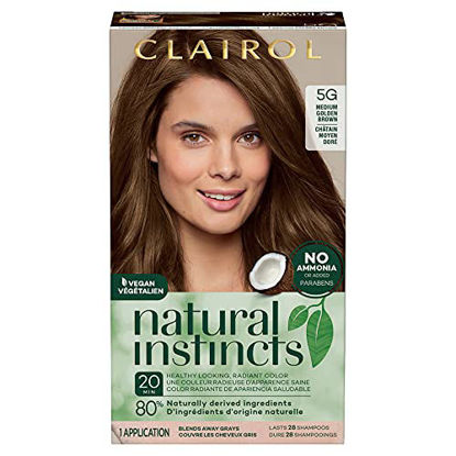 Picture of Clairol Natural Instincts Demi-Permanent Hair Dye, 5G Medium Golden Brown Hair Color, Pack of 1