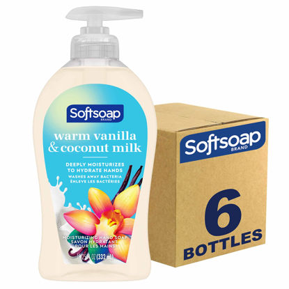 Picture of Softsoap Warm Vanilla & Coconut Milk Scent Liquid Hand Soap, Moisturizing Liquid Hand Soap, 11.25 Ounce, 6 Pack