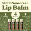 Picture of SPF Lip Balm 4-Pack by Earth's Daughter - Lip Sunscreen, SPF 15, Organic Ingredients, Vanilla Flavor, Beeswax, Coconut Oil, Vitamin E - Hypoallergenic, Paraben Free, Gluten Free