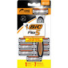 Picture of BIC Hybrid Flex 5 Titanium 5 Blade Disposable Razors for Men, For a Smooth and Comfortable Shave, 1 Handle and 7 Cartridges, 8 Piece Razor Set