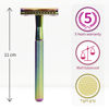 Picture of Bambaw Double Edge Safety Razor, Women & Men’s Safety Shaving Razor, Reusable Razor, Plastic Free - Rainbow