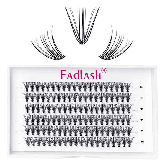 Picture of Lash Clusters Extensions 20D Individual Cluster Lashes Mixed Tray Black Mink DIY Eyelash Extensions and Under Eyelashes Professional Makeup (20D-0.07-D, 8-15mm)