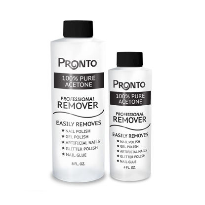 Picture of Pronto 100% Acetone Gel Nail Polish Remover - Gel Polish Remover for Nails | Acetone Nail Polish Remover & Acrylic Nail Remover for Removal of Glue, Gel & Dip | Gel Nail Remover, 12 Fl oz