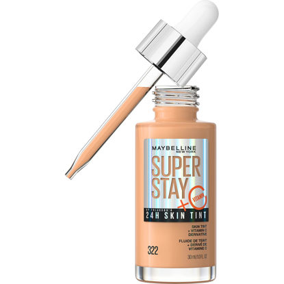 Picture of Maybelline Super Stay Up to 24HR Skin Tint, Radiant Light-to-Medium Coverage Foundation, Makeup Infused With Vitamin C, 322, 1 Count