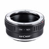 Picture of K&F Concept Lens Mount Adapter, Olympus OM Lens to Sony NEX (E-Mount) Camera Body, for NEX-3, NEX-3N, NEX-5, NEX-5R, NEX-6, NEX-7