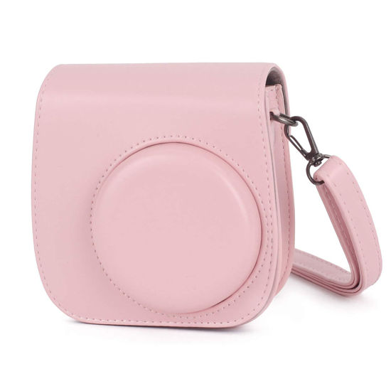 Picture of Phetium Instant Camera Case Compatible with Instax Mini 11,PU Leather Bag with Pocket and Adjustable Shoulder Strap (Blush Pink)