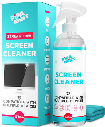 Picture of Screen Cleaner Spray, Streaks Free, TV Screen Cleaner, Computer Screen Cleaner, for MacBook, Laptop, iPad, Phone, Car Screen Cleaner, Smart TV, Monitors, Computer Cleaner | XL Microfiber Cloth