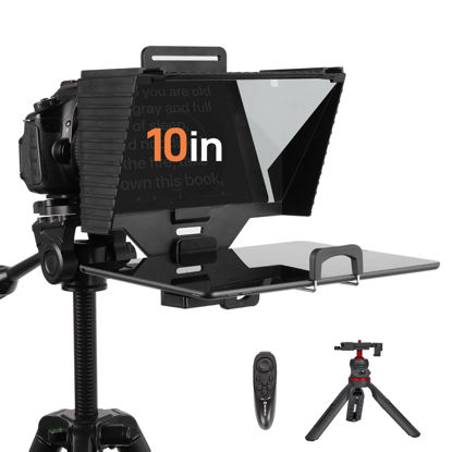 Picture of Teleprompter iPad, MOMAN Teleprompters with Tripod for DSLR Camera Recording with 70/30 Beam Split Glass & Teleprompter for Remote Control, Moman-Tablet-iPad-Teleprompter