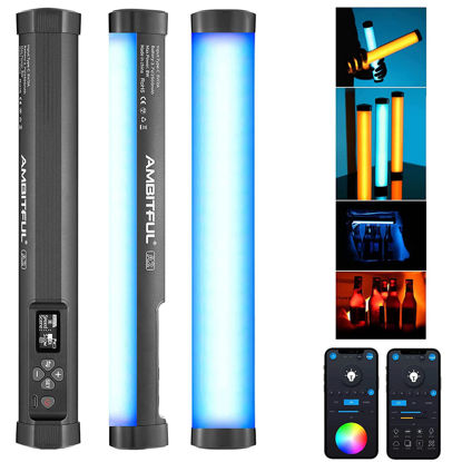 Picture of AMBITFUL A2 Full-Color RGB Tube Light, CRI 95 TLCI 97 Accurate Color,2500k-8500K Adjustable,RGB CCT HSI Mode, 29 Fx Light Effect,APP Control Support, Brightness Adjustable, Magnet Design (A2)