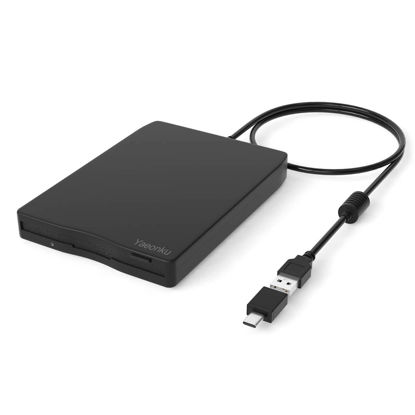 Picture of Yaeonku 3.5" USB &Type C External Floppy Disk Drive Portable 1.44 MB FDD for PC Windows 2000/XP/Vista/7/8/10/11