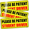 Picture of BOKA Student Driver Magnet for Car, Upgraded Please Be Patient New Driver Safety Signs, Teen Rookie Novice Driver Vehicle Bumper Magnetic Sticker for Beginner, High Reflective, Red Font, Set of 3