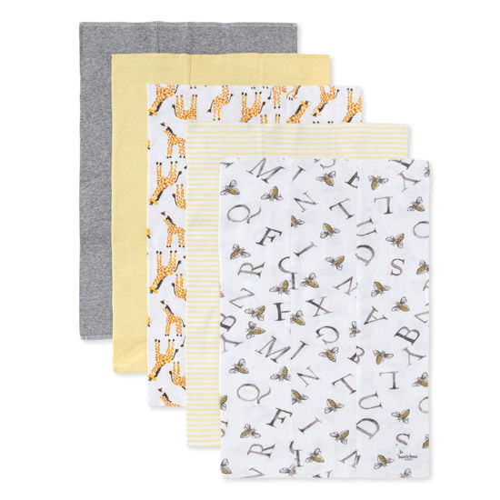 Picture of Burt's Bees Baby - Burp Cloths, 5-Pack Extra Absorbent 100% Organic Cotton Drool Cloths