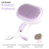 Picture of Aumuca Cat Brush for Shedding, Cat Brushes for Indoor Cats, Cat Brush for Long or Short Haired Cats, Cat Grooming Brush Cat Comb for Kitten Rabbit Massage Removes Loose Fur Purple