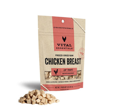 Picture of Vital Essentials Freeze Dried Cat Treats, Raw Chicken Breast Treats for Cats 1 oz