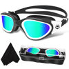 Picture of WIN.MAX Polarized Swimming Goggles Swim Goggles Anti Fog Anti UV No Leakage Clear Vision for Men Women Adults Teenagers (Black&White/Golden Polarized Mirrored Lens)