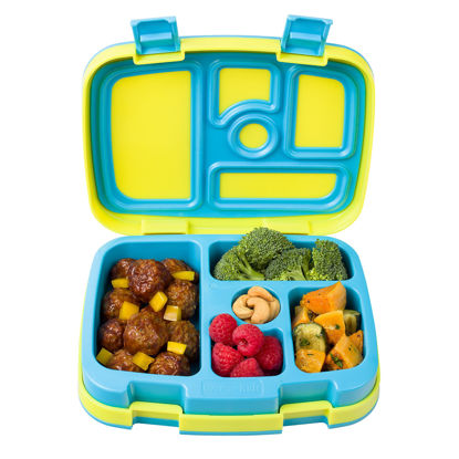 Picture of Bentgo® Kids Brights Bento-Style 5-Compartment Lunch Box - Ideal Portion Sizes for Ages 3 to 7 - Leak-Proof, Drop-Proof, Dishwasher Safe, BPA-Free, & Made with Food-Safe Materials (Citrus Yellow)