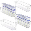 Picture of HOOJO Refrigerator Organizer Bins - 4pcs Clear Plastic Bins for Fridge, Kitchen Cabinet, Pantry Organization, ideal BPA Free Freezer Organizers for Storing Breast milk Storage Bags, 14.5" Long-Narrow