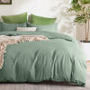 Picture of Bedsure Sage Green Duvet Cover King Size - Soft Brushed Microfiber Duvet Cover for Kids with Zipper Closure, 3 Pieces, Include 1 Duvet Cover (104"x90") & 2 Pillow Shams, NO Comforter