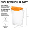 Picture of LocknLock Aqua Fridge Door Water Jug with Handle BPA Free Plastic Pitcher with Flip Top Lid Perfect for Making Teas and Juices, 2 Quarts, Orange