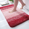 Picture of OLANLY Luxury Bathroom Rug Mat, Extra Soft and Absorbent Microfiber Bath Rugs, Non-Slip Plush Shaggy Bath Carpet, Machine Wash Dry, Bath Mats for Bathroom Floor, Tub and Shower, 24x16, Red