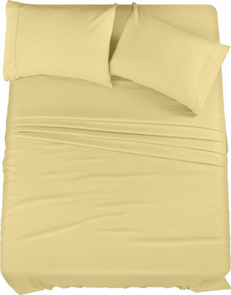 Picture of Utopia Bedding King Bed Sheets Set - 4 Piece Bedding - Brushed Microfiber - Shrinkage and Fade Resistant - Easy Care (King, Yellow)