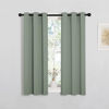 Picture of NICETOWN Bedroom Curtain Panels Blackout Draperies, 1 Pair, 29 by 40 inches, Greyish Green, Thermal Insulated Solid Grommet Blackout Curtains/Drapes for Small Window