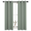 Picture of NICETOWN Bedroom Curtain Panels Blackout Draperies, 1 Pair, 29 by 40 inches, Greyish Green, Thermal Insulated Solid Grommet Blackout Curtains/Drapes for Small Window