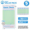 Picture of Stock Your Home Green Guest Check Books for Servers (5 Pack) Server Note Pads, Waiter Checkbook, Food Receipt Book, Restaurant Order Pad, Paper Checks, Waitress Accessories, 250 Total Tickets