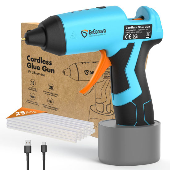 Hot Glue Gun Kit Full Size with 10 Glue Sticks Rechargeable Melt Glue Gun  for DIY Craft Projects & Quick Repair Base Stand Glue Gun for Arts &  Crafts