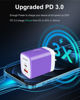 Picture of USB C Wall Charger, AILKIN 3Pcs 20W PD + QC3.0 USBC Charger Block Super Fast Power Output Rapid Charging Box Wall Plug Cube for iPhone 13 12, Samsung Galaxy S21, Motorola, LG, Google Pixel 6Pro-Purple