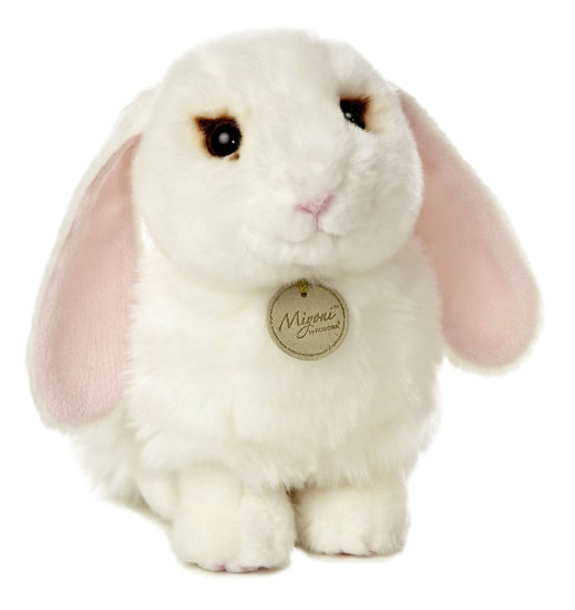 Picture of Aurora® Adorable Miyoni® Lop Eared Bunny Stuffed Animal - Lifelike Detail - Cherished Companionship - White 9 Inches