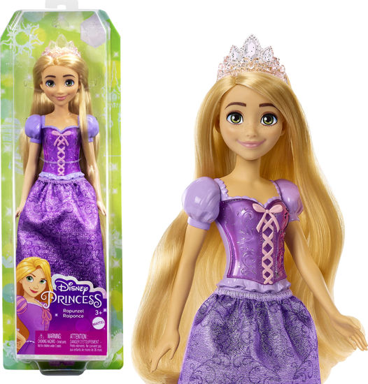 Picture of Mattel Disney Princess Rapunzel Fashion Doll, Sparkling Look with Blonde Hair, Blue Eyes & Tiara Accessory