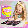 Picture of ZMLM Scratch Art Paper Kit: 50pcs Magic Scratch Papers Craft Set 5 Bright Color Drawing Bulk Supplies for Age 3 4 5 6 7 8 Year Old Boy Girl Kid Toy Gift for Birthday Christmas Halloween