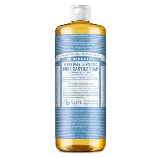 Picture of Dr. Bronner’s - Pure-Castile Liquid Soap (Baby Unscented, 32 Ounce)