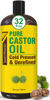 Picture of Pure Cold Pressed Castor Oil - Big 32 fl oz Bottle - Unrefined & Hexane Free - 100% Pure Caster Oil for Hair Growth, Thicker Eyelashes & Eyebrows, Dry Skin, Hair Care, Joint & Muscle Care - Pack of 1