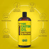 Picture of Pure Cold Pressed Castor Oil - Big 32 fl oz Bottle - Unrefined & Hexane Free - 100% Pure Caster Oil for Hair Growth, Thicker Eyelashes & Eyebrows, Dry Skin, Hair Care, Joint & Muscle Care - Pack of 1