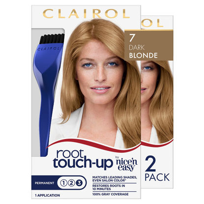 Picture of Clairol Root Touch-Up by Nice'n Easy Permanent Hair Dye, 7 Dark Blonde Hair Color, Pack of 2