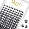 Picture of QUEWEL Cluster Lashes 144 Pcs Wide Stem Individual Lashes C/D Curl 8-16mm Length DIY Eyelash Extension False Eyelashes Natural&Mega Styles Soft for Personal Makeup Use at Home (Mega-D-MIX-144 Pcs)