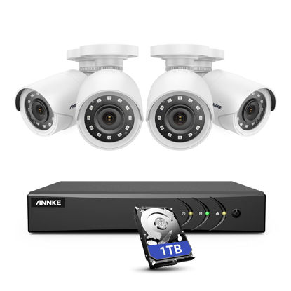 Picture of ANNKE 3K lite Wired Security Camera System with AI Human/Vehicle Detection, 5-in-1 H.265+ 8CH DVR with 1 TB Hard Drive and (4) 1080p Weatherproof Surveillance Cameras, 100ft Night Vision, Email Alert