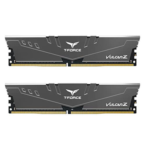 Picture of TEAMGROUP T-Force Vulcan Z DDR4 32GB Kit (2x16GB) 3200MHz (PC4-25600) CL16 Desktop Memory Module Ram (Gray) - TLZGD432G3200HC16FDC01