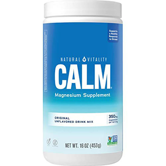 Picture of Natural Vitality Calm, Magnesium Citrate Supplement, Anti-Stress Drink Mix Powder - Gluten Free, Vegan, & Non-GMO, Original, 16 oz