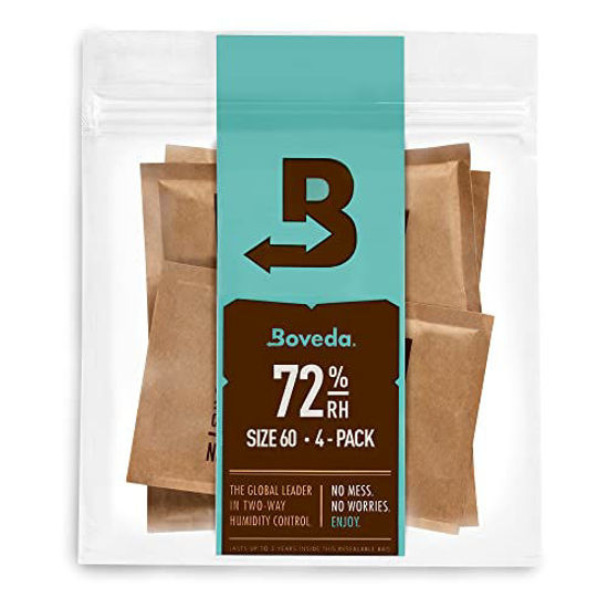 Picture of Boveda 72% Two-Way Humidity Control Packs For Wood Humidifier Boxes - Size 60 - 4 Pack - Moisture Absorbers - Humidifier Packs - Hydration Packets in Resealable Bag